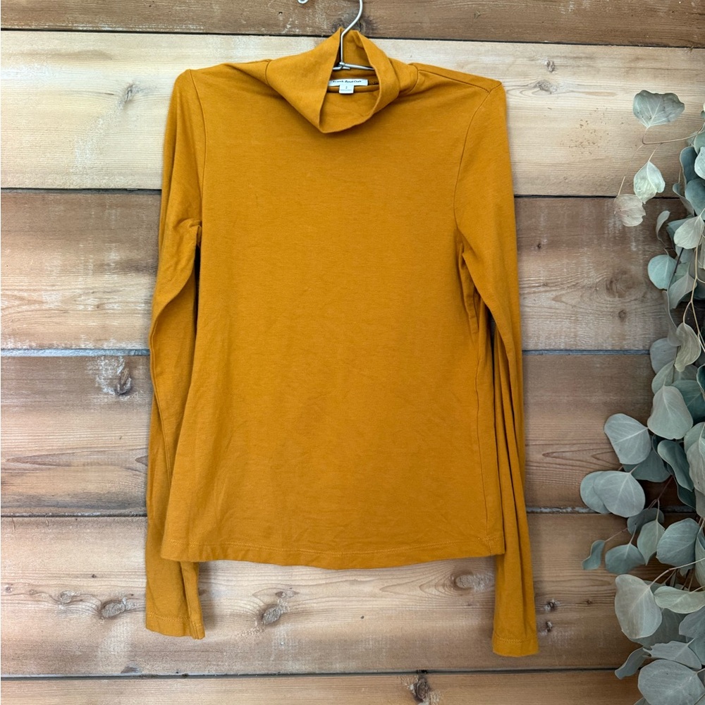 Frank & Oak Mustard Long Sleeve Turtleneck Top